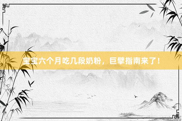 宝宝六个月吃几段奶粉，巨擘指南来了！